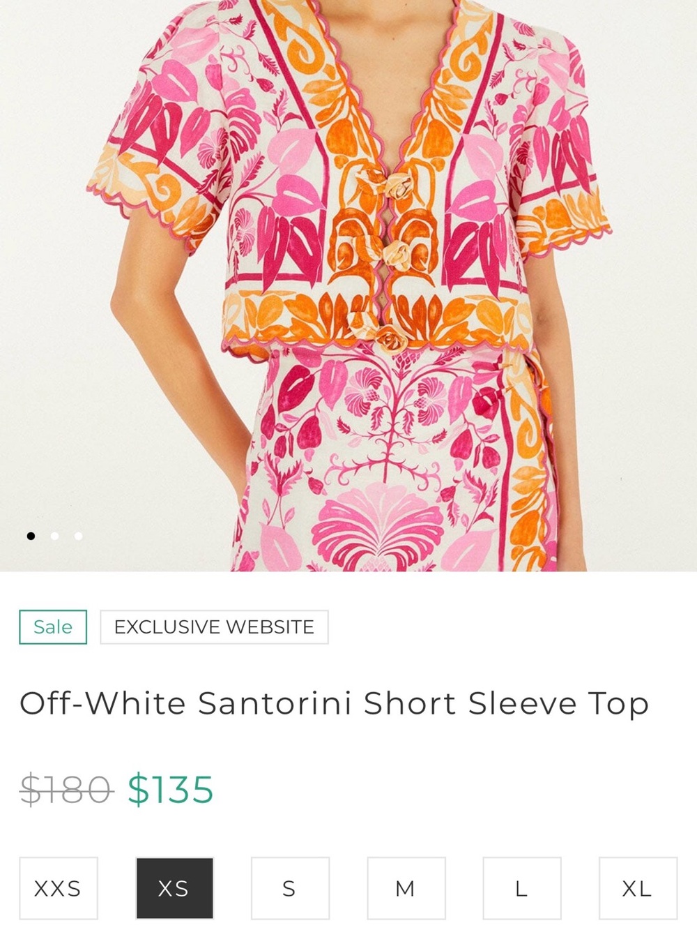 FARM Rio Pink & Orange Floral V-Neck Crop Top NWT - Picture 2 of 7